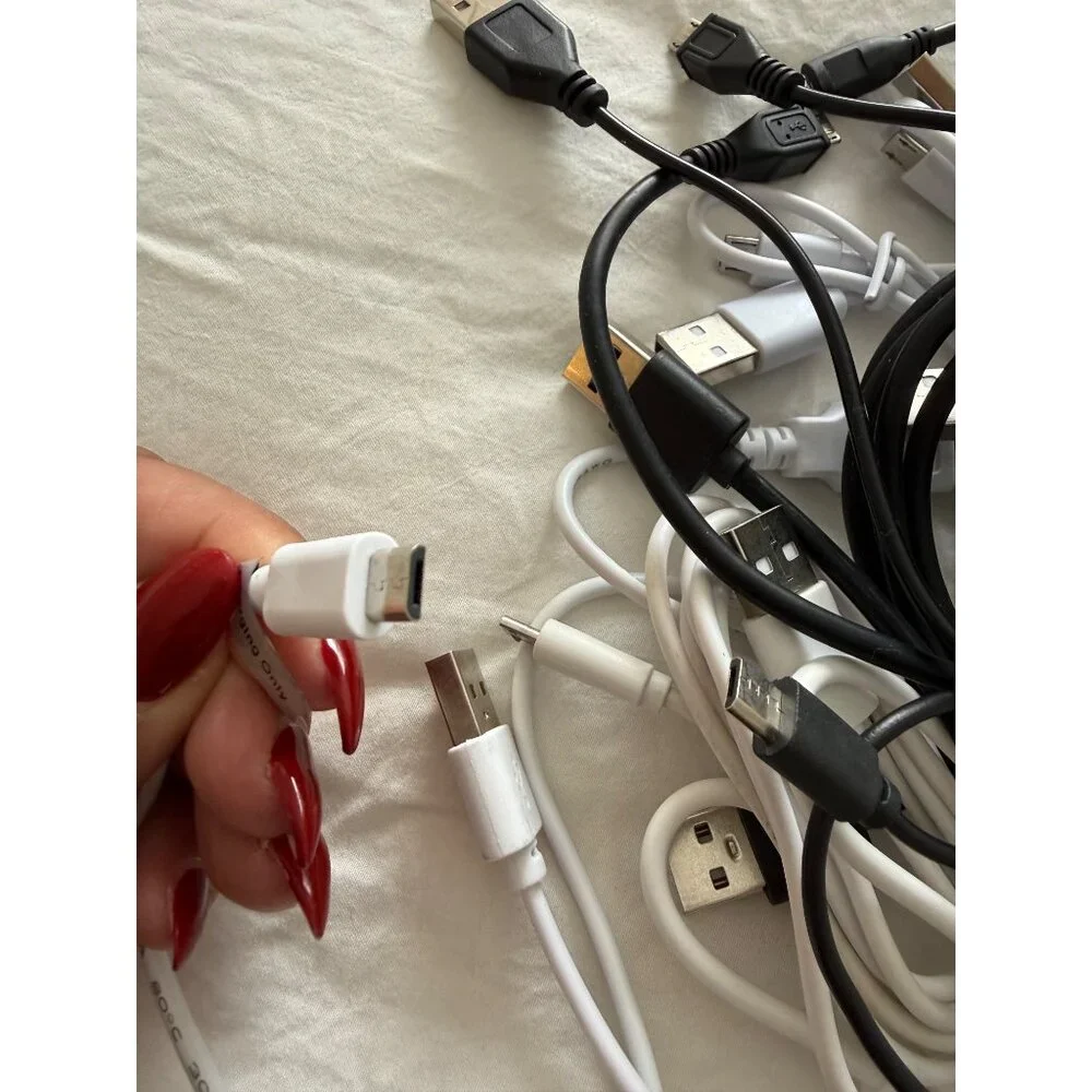 Mixed Lot Of USB Chargers Cables & Adapters For Electronics - Various Sizes & Br
